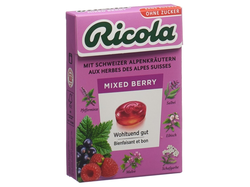 RICOLA mixed berry bonbons sans sucre box 50 g