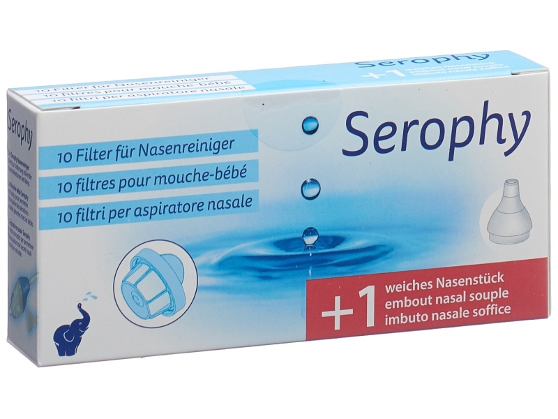 SEROPHY filtres mouche-bébé 10 filtres + 1 emboût nasal