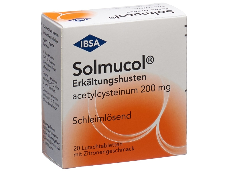 SOLMUCOL toux grasse comprimés à sucer 200 mg 20 pièces