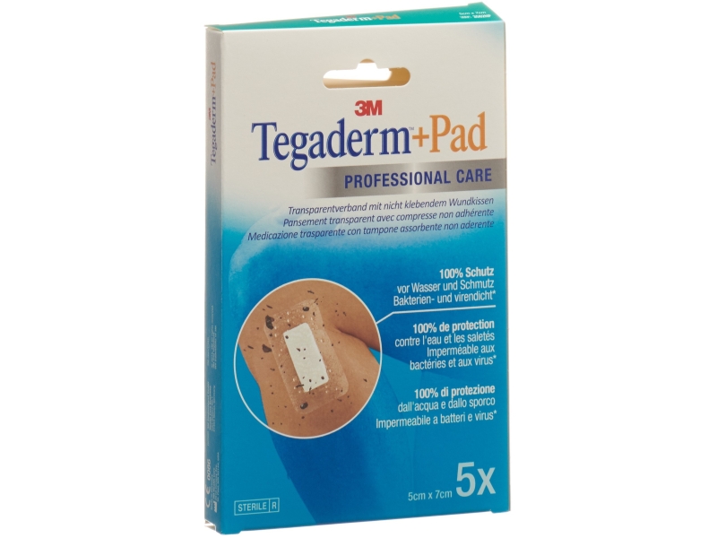 3M Tegaderm+Pad Compresse, 5x7cm - 2.5x4cm, 5 Pièces