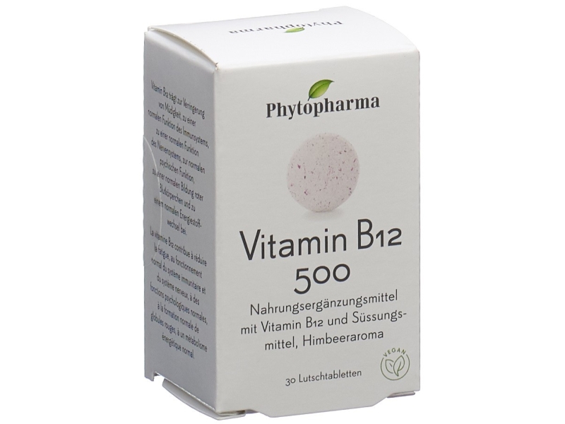 PHYTOPHARMA Vitamine B12 comprimés à sucer 500 mcg 30 pièces